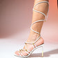 Open - White Ankle-Tie High Heel Shoe (Women)