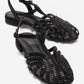 LAVINA - Black Satin Embellished Sandal (Women)