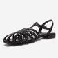 LAVINA - Black Satin Embellished Sandal (Women)