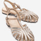 LAVINA - Beige Suede Embellished Sandal (Women)