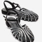 LAVINA - Black Suede Embellished Sandal (Women)