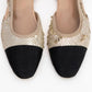 Lujo - Gold Sequin Backless Flat Ballerina (Women)