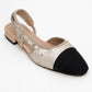 Lujo - Gold Sequin Backless Flat Ballerina (Women)