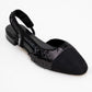 Lujo - Black Sequin Backless Flat Ballerina (Women)