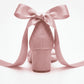 Rova Dusty Pink Suede Satin Bow Block Heel Sandal