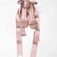 Rova Dusty Pink Suede Satin Bow Block Heel Sandal