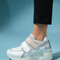 Berge - Off-White Velcro Platform Sneakers (Women)