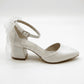 Rosavelle Pointed Toe Bow Detail Block Heel Bridal Sandals