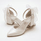Rosavelle Pointed Toe Bow Detail Block Heel Bridal Sandals