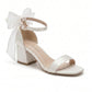 Floraya Opentoe Bow Detail Block Heel Bridal Sandals