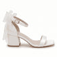 Floraya Opentoe Bow Detail Block Heel Bridal Sandals