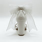 Evarose Open Toe Bow Detail Block Heel Bridal Sandals