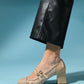 Scots - Beige Block Heel Shoe (Women)