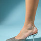 Know - Silver Jeweled Transparent High Heel Evening Shoe (Women)