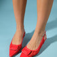 Amora - Red Buckled Low-Heeled Shoe (Women)
