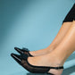 Amora - Black Buckled Low-Heeled Shoe (Women)