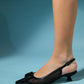 Amora - Black Buckled Low-Heeled Shoe (Women)