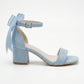 Rochelle Baby Blue Suede Ankle Strap Block Heel Sandal