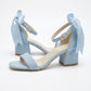Rochelle Baby Blue Suede Ankle Strap Block Heel Sandal