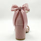 Rochelle Dusty Pink Suede Ankle Strap Block Heel Sandal