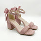 Rochelle Dusty Pink Suede Ankle Strap Block Heel Sandal