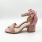 Rochelle Dusty Pink Suede Ankle Strap Block Heel Sandal