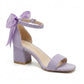 Rochelle Lilac Suede Ankle Strap Block Heel Sandal
