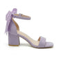 Rochelle Lilac Suede Ankle Strap Block Heel Sandal