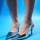 Flem - Silver Mirror Pointed Toe Backless Stiletto (Women)