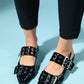 Paloma - Black Patent Silver Buckle Sandal (Women)