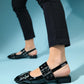 Paloma - Black Patent Silver Buckle Sandal (Women)