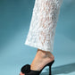 Jempy - Black Floral Heeled Mule (Women)