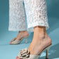 Jempy - Beige Floral Heeled Mule (Women)