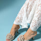 Jempy - Beige Floral Heeled Mule (Women)