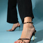 Melossa - Black Yellow Patterned Jeweled High Heel Shoe (Women)