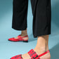 Paloma - Red Patent Silver Buckle Sandal (Women)