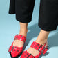 Paloma - Red Patent Silver Buckle Sandal (Women)