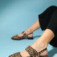 Paloma - Black Yellow Patterned Gold Buckle Sandal (Women)