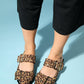 Paloma - Black Yellow Patterned Gold Buckle Sandal (Women)