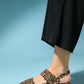 Paloma - Black Yellow Patterned Gold Buckle Sandal (Women)
