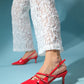 Magra Red Patent Pointed-Toe Slingback Stiletto (Women)