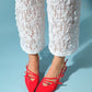 Magra Red Patent Pointed-Toe Slingback Stiletto (Women)