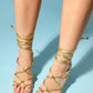 Open - Gold Ankle-Tie High Heel Shoe (Women)