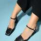 Tieno - Black Backless Block Heel Shoe (Women)