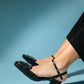 Tieno - Black Backless Block Heel Shoe (Women)