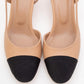 S3 - Beige Black Closed Toe Block Heel Sandal (Women)