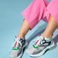 Crown - Grey Glitter Lace-Up Chunky Sneaker (Women)
