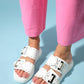 Zley White Buckle Sandal (Women)