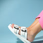 Zley White Buckle Sandal (Women)