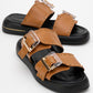 Zley Cognac Buckle Sandal (Women)